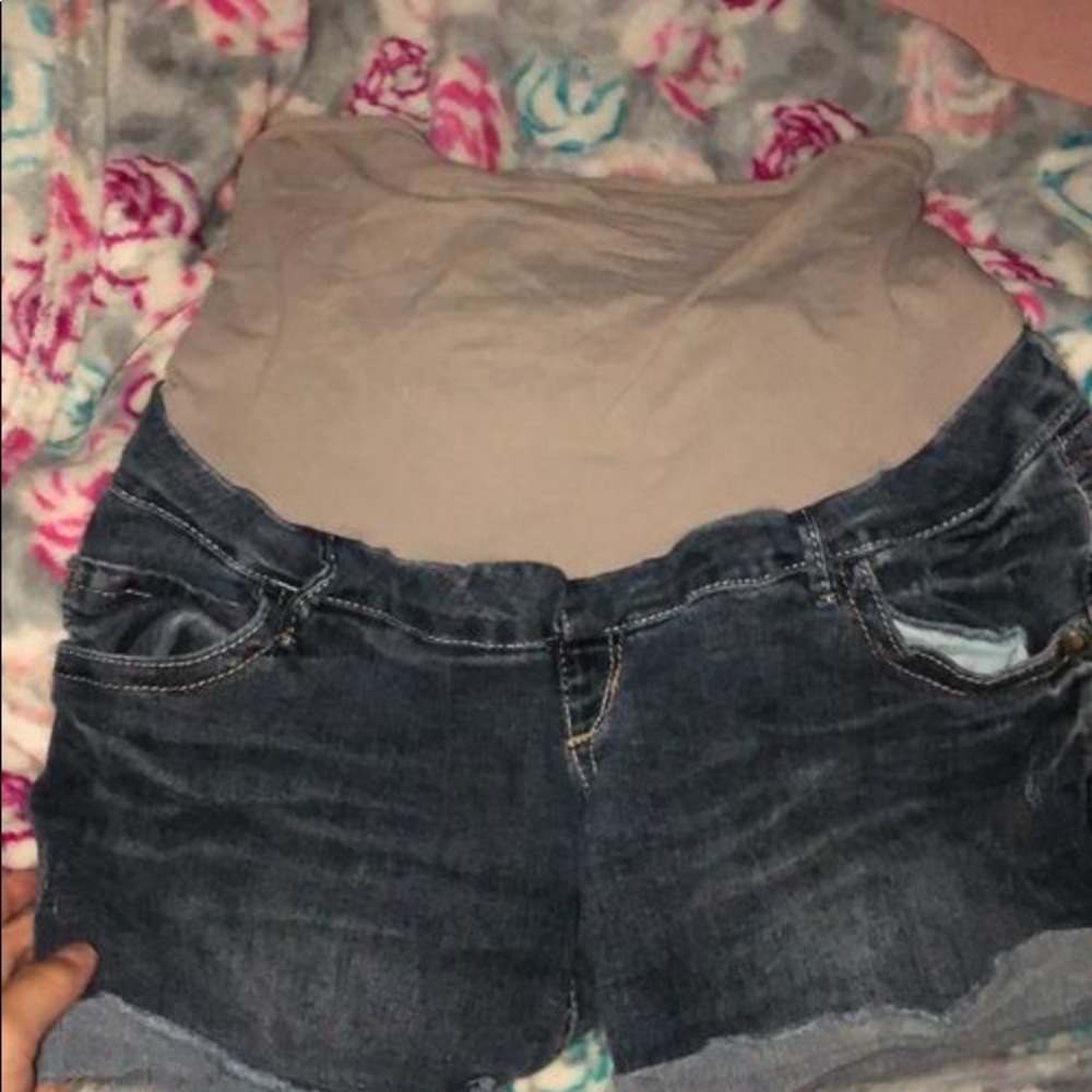 Dark blue maternity shorts